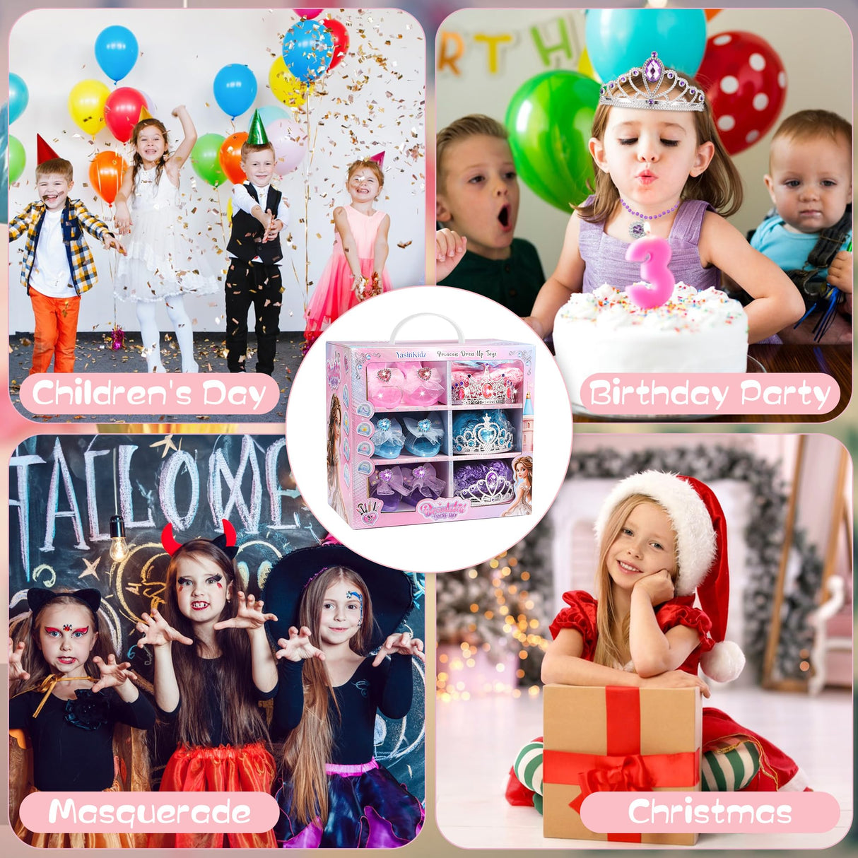 YasinKidz Princess Dress Up, Jewelry Boutique Kit, Skirts, Shoes, Crowns