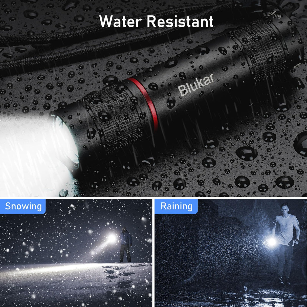 Blukar Rechargeable Flashlight 2 Pack, High Lumens Flashlight, Super Bright Small LED Flash Light- Zoomable, Adjustable Brightness, Long Lasting for Camping, Outdoors and Home Emergency