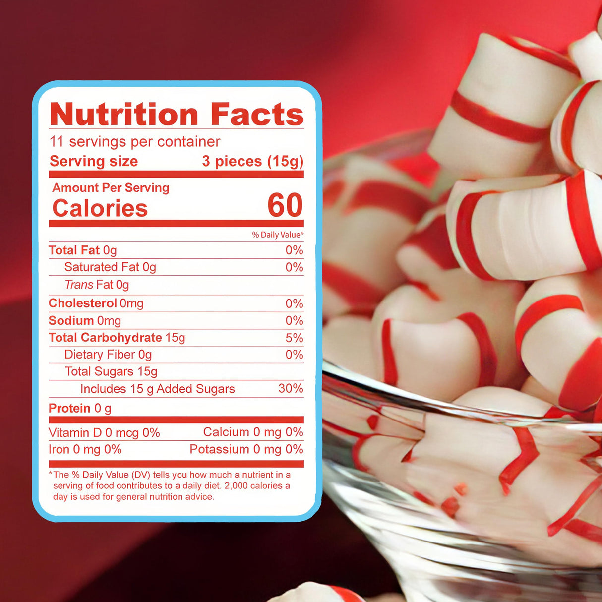 Soft Peppermint Candy Puff Christmas Mints - 5 Pounds Approx 440 Pieces, Mints Individually Wrapped Christmas Candy