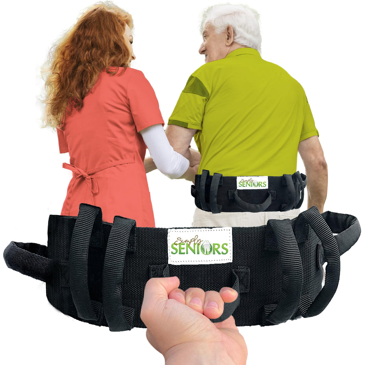Gait Belts for Seniors with 7 Handles - Transfer Gate Belts with Handles for Lifting Elderly & Patient Physical Therapy - Easy to Use Quick Release Gait Belt for Medical Nursing Use