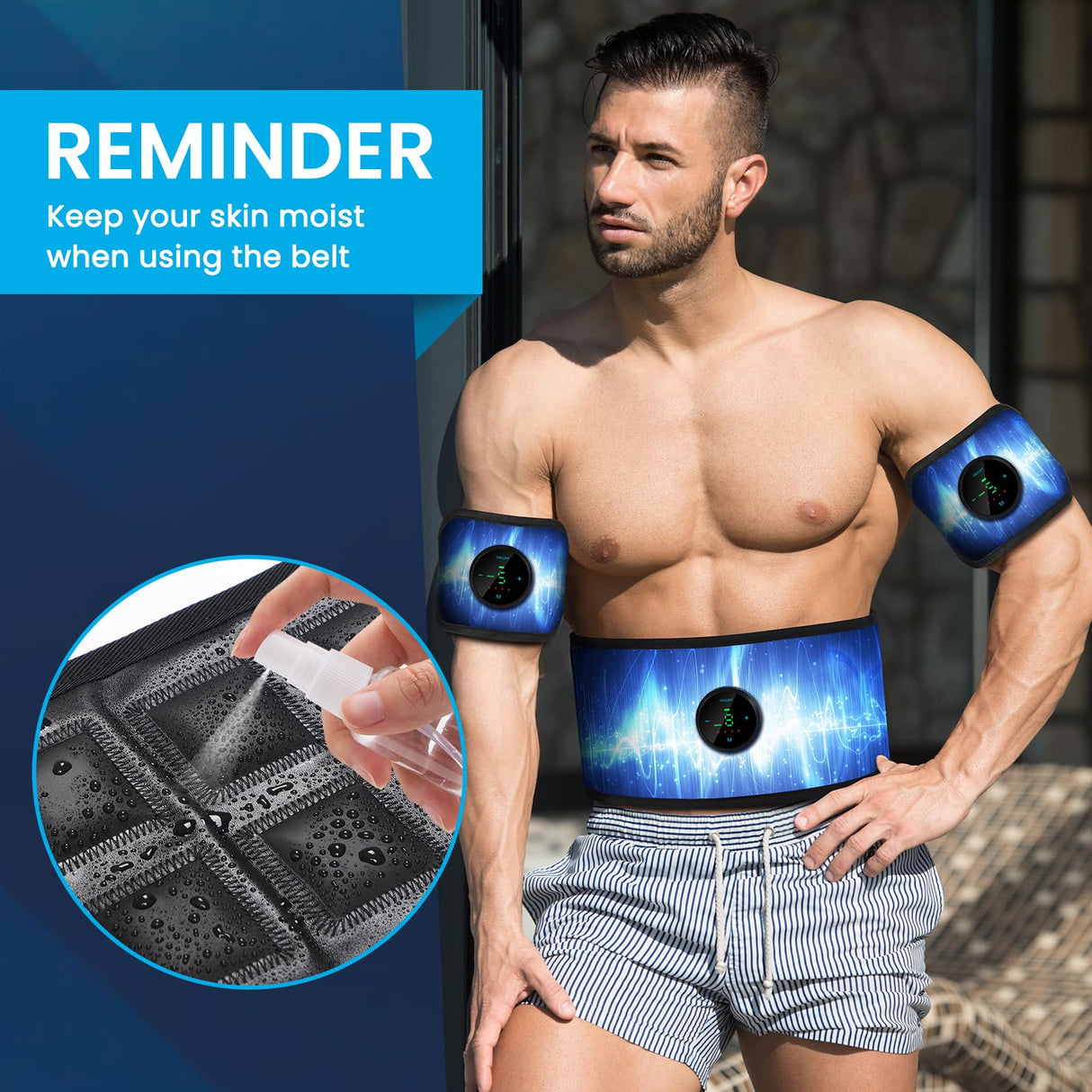 Smiofo ABS Stimulator, Muscle Machine Workout Equipment, Ab Toning Belt Muscle Toner Fitness Training for Abdomen/Arm/Leg, Ab Trainer for Home Body Shape