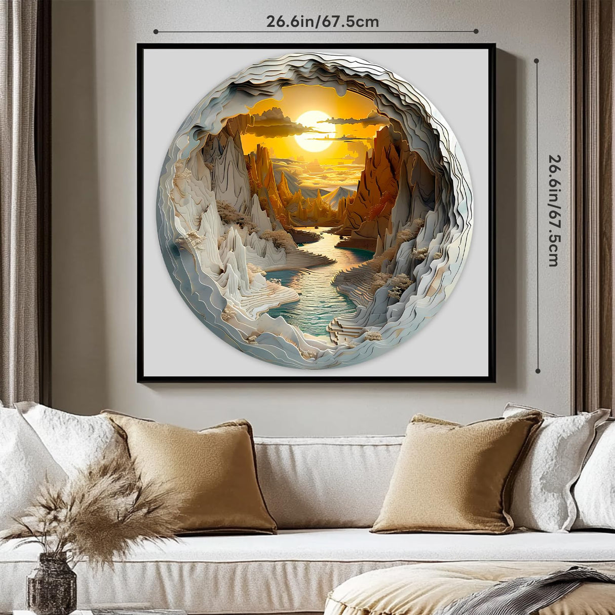 1000 Pieces Jigsaw Puzzle for Adults–3D Sunset Canyon, 26.6 x 26.6in Impossible Difficult Hard Challenging Jigsaw Puzzles, Perfect Christmas Birthday Party Home Decor Gift