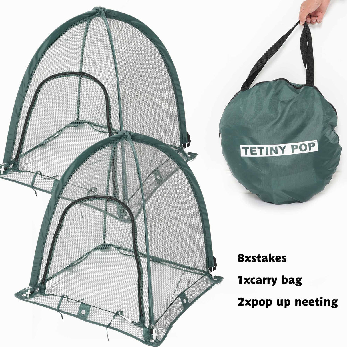 2pcs Quick Set up Pop up Garden Netting 28”x28”x32”Portable Plant Cover Net ,Locusts,Birds,Small Animal Garden Fruit and Flower Cages Portable Carry Bag with 16 Stakes