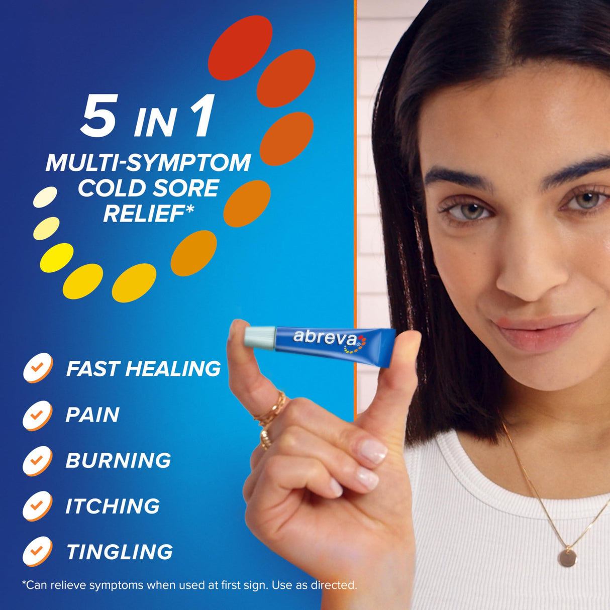 Abreva 10 Percent Docosanol Cold Sore Treatment, Treats Your Fever Blister in 2.5 Days - 0.07 oz Tube x 2