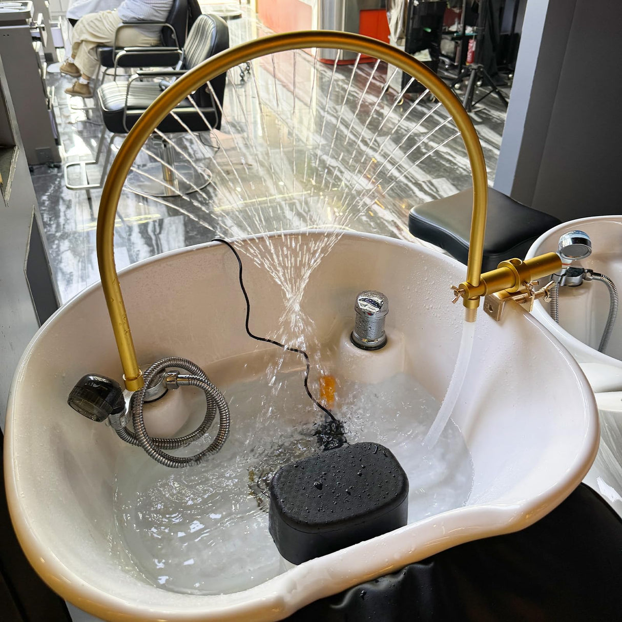 Shampoo Bowl Waterfall Head Spa Head Spa Equipment Adjustable To Fit Most Shampoo Basin Bed Massage Salon Equipment