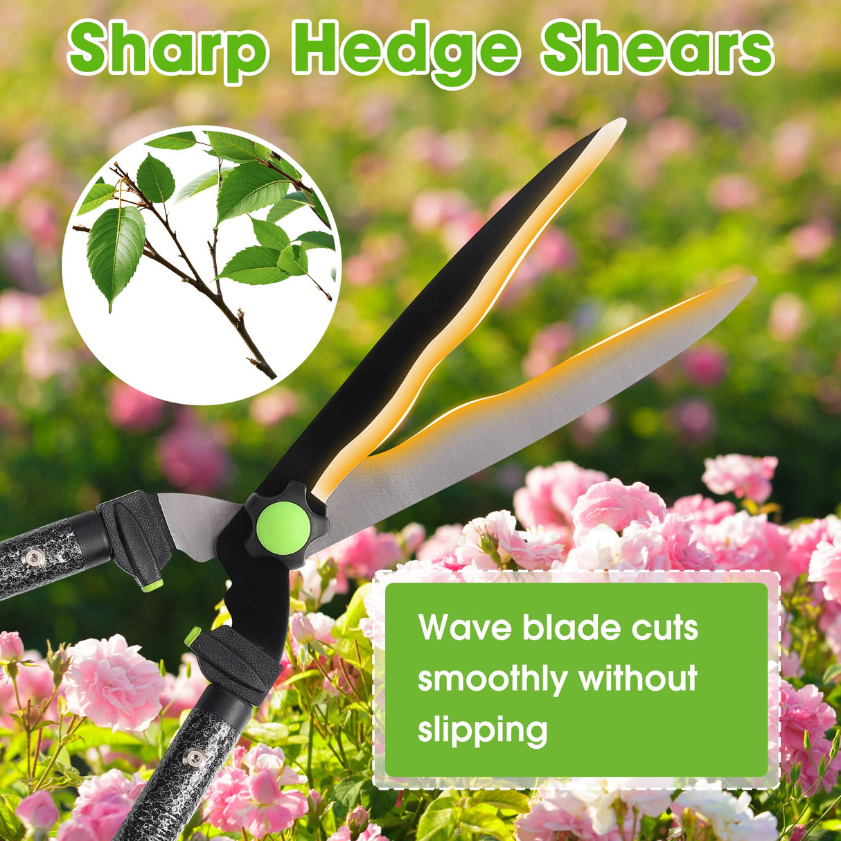 Hedge Shears,30" Hedge Clippers with Sharp Blades Lightweight Garden Scissors for Trimming Bushes Shrubs Manual Plant Shears Gardening Tools with Comfortable Handle for Gardening Landscape Care