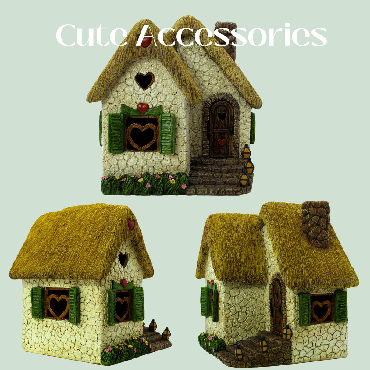PRETMANNS Fairy Garden Houses for Outside – 7 Inch Fairy House with Opening Door – Miniature Fairy Garden Accessories Outdoor for Adults – Durable Fairy Village Décor