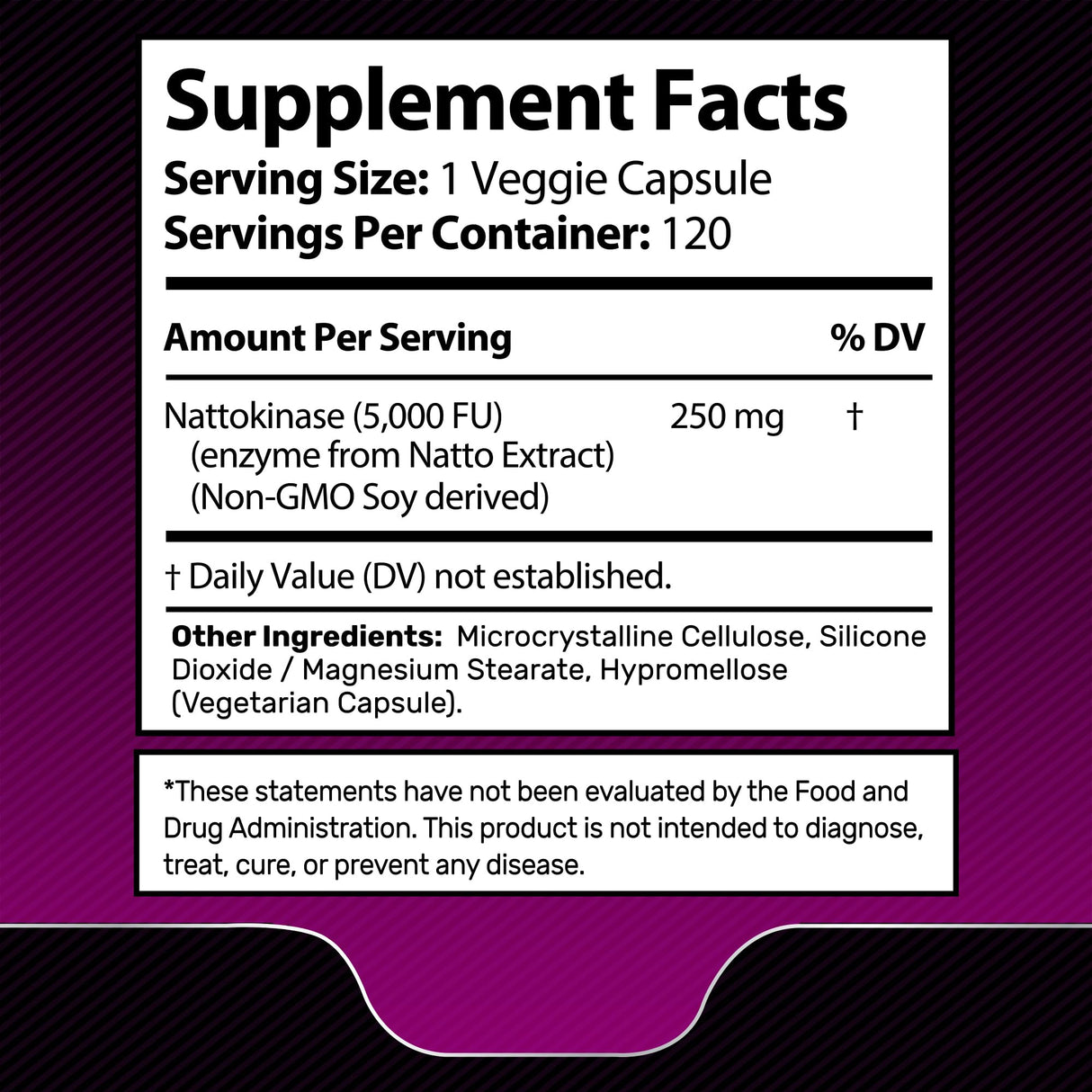 Nattokinase Supplement Capsules 5000 FU, Third-Party Tested Nattokinase – Enzymes from Japanese Natto – Daily Wellness Support – 120 Count