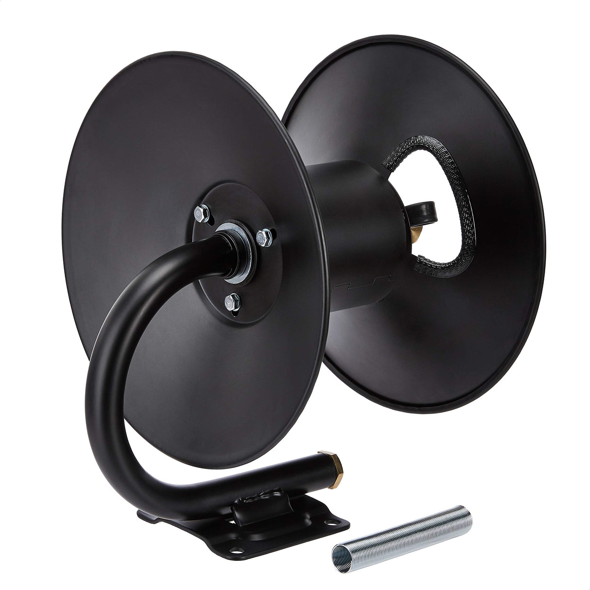 Amazon Basics Retractable Air Hose Reel - Fits 3/8-Inch 50-Feet Air Compressor Hoses, Portable, Works Well, 300PSI, Black, Hoses Excluded, Not for Water/Pressure Washers