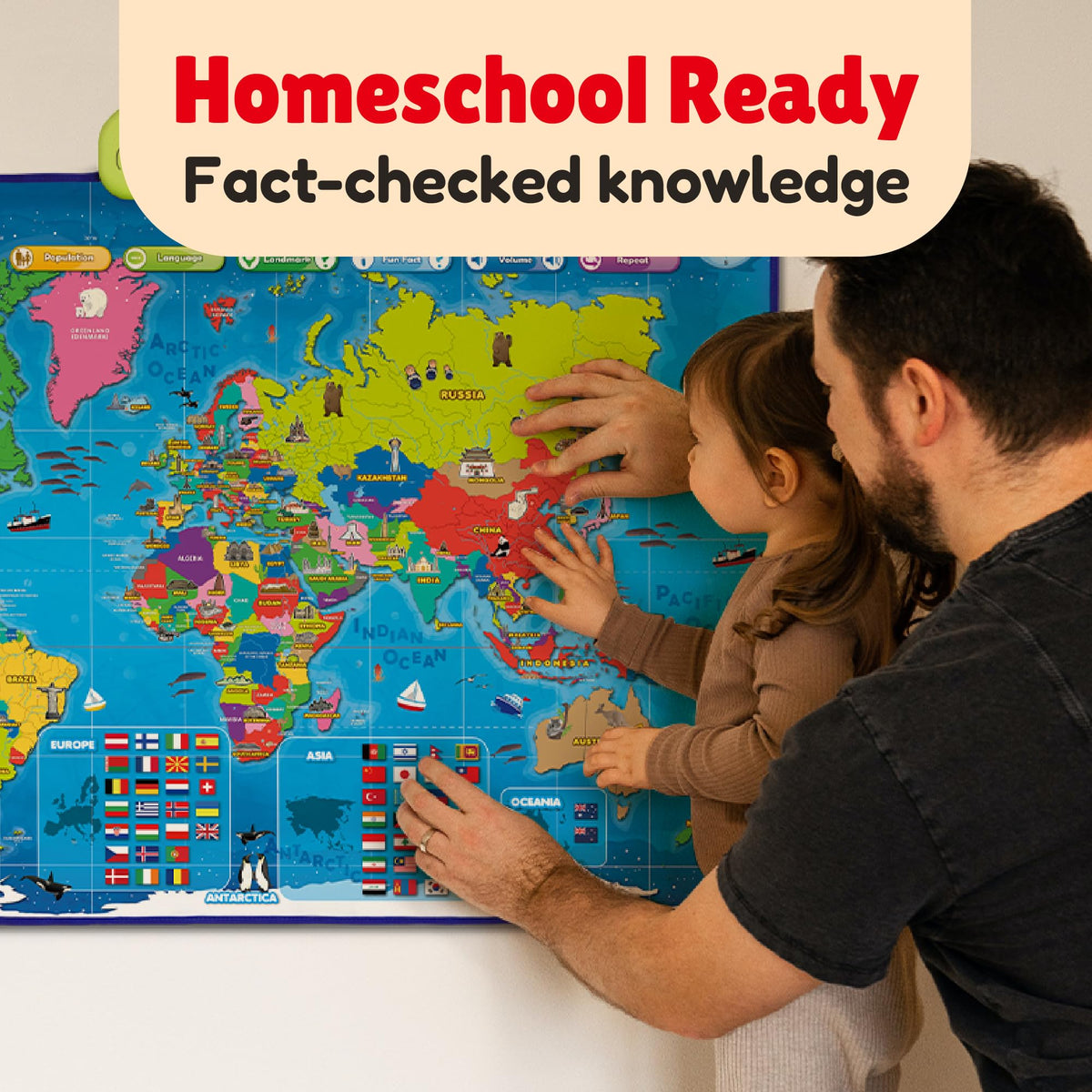 BEST LEARNING i-Poster My World - Interactive Talking World Map for Kids