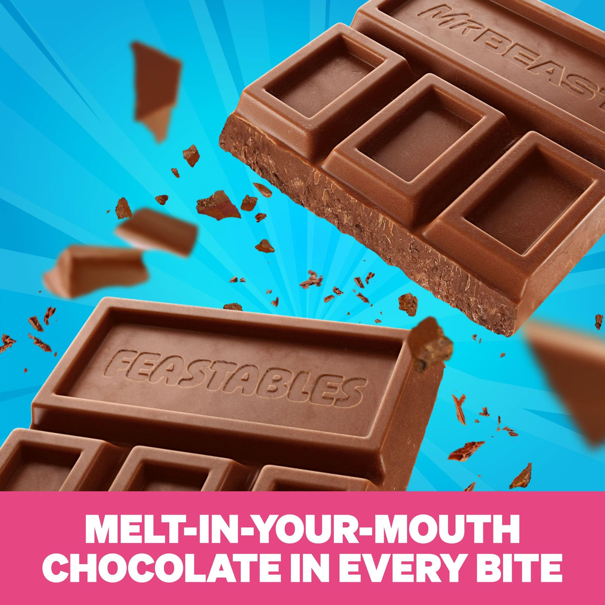 MrBeast Feastables Milk Chocolate Bar, Full Size, 24 Count, Fairtrade Cocoa