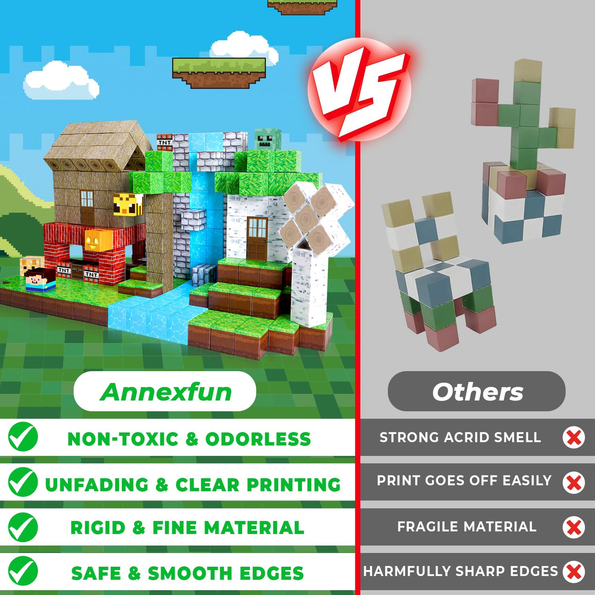 Magnetic Blocks-100PCS Magnetic Building Blocks, Magnetic Tiles Kids Build Cubes 2025 Upgraded STEM Game Toys, Christmas Birthday Gifts for Boys & Girls Ages 3+