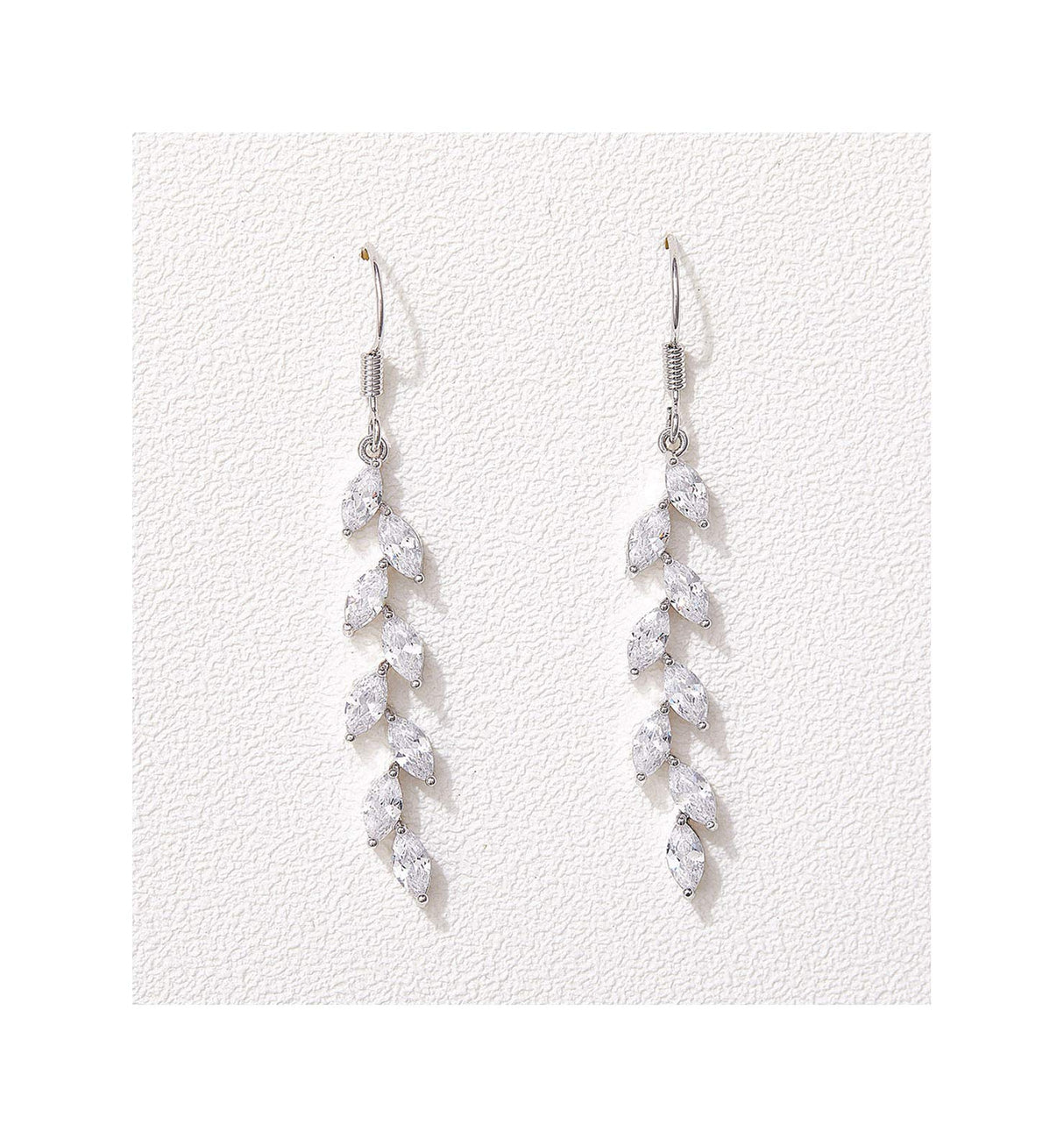 SWEETV Marquise Wedding Bridal Dangle Earrings for Brides Bridesmaid