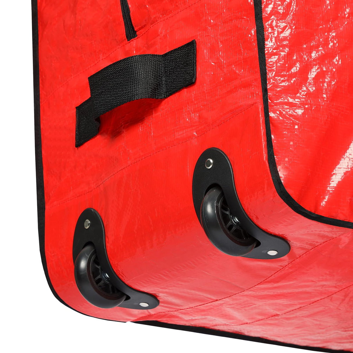 HOMEST Christmas Tree Storage Bag, Fits for 9 ft Xmas Artificials, Zippered Bag with Reinforced Carrying Handles and Wheels, Red (Bag Only)