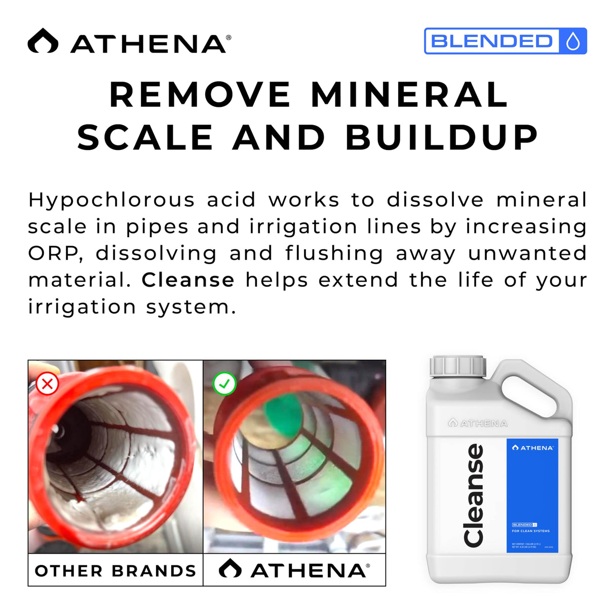 Athena Blended Cleanse Plant-Safe Hydroponic System Cleaner 1 Gallon
