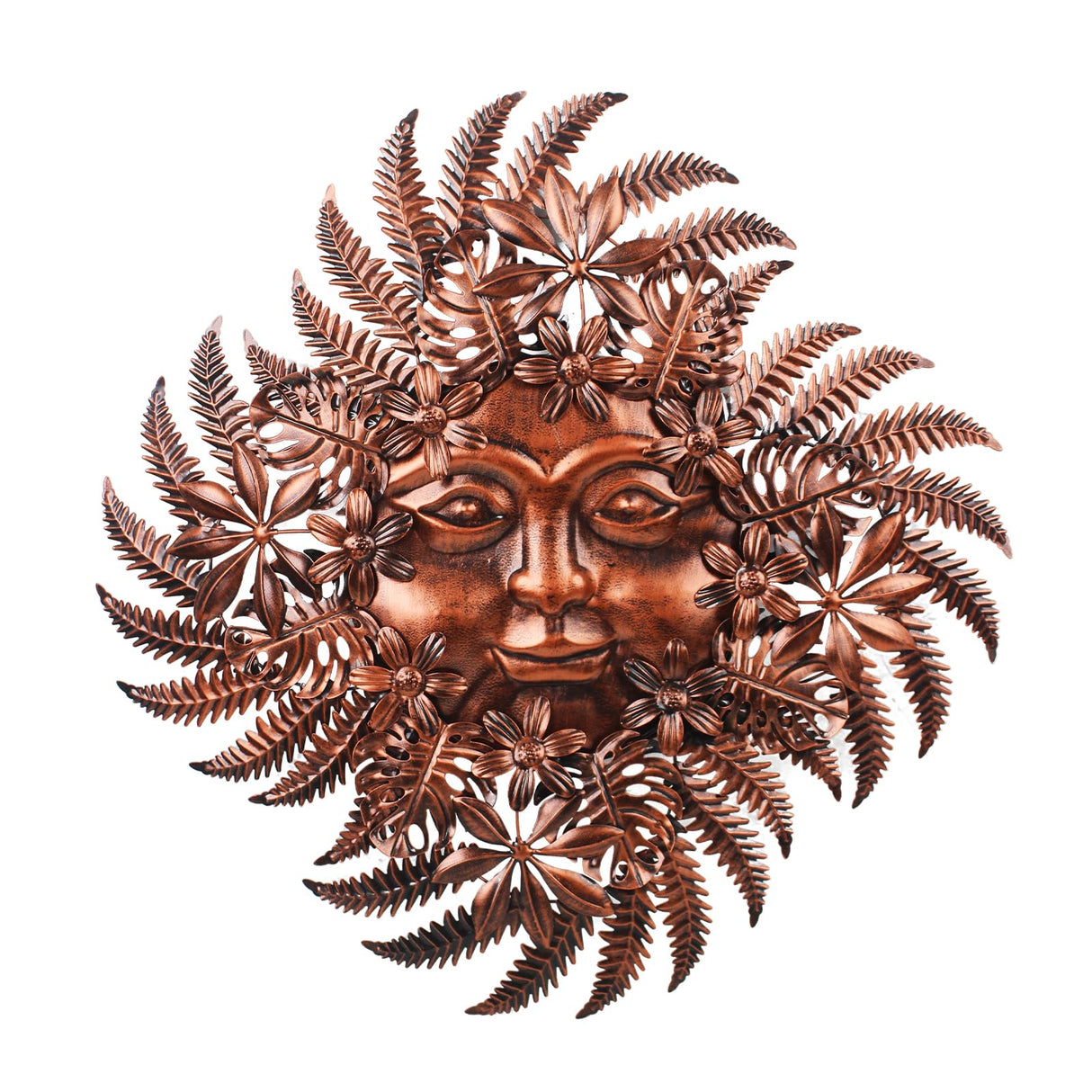 dreamskip Copper Metal Sun Outdoor Wall Decor, 24" Large Sun Flower Garden Wall Art, 3D Sun Wall Decor for Patio Fence Yard Decoration Gift for Mom Women