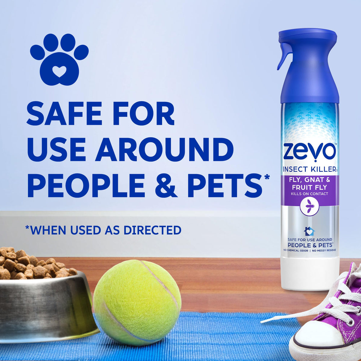Zevo Flying Insect Bug Aerosol Spray, Kills Flies & Fruit Flies, 3 Bottles