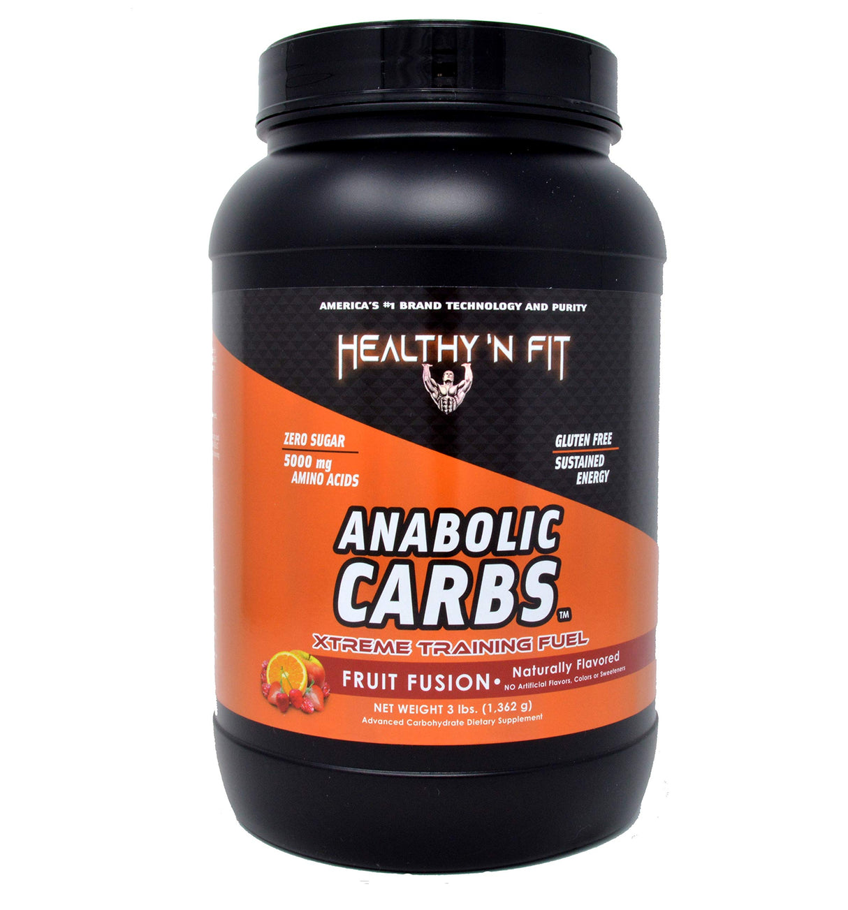 Healthy 'N Fit Anabolic Carbs (Natural Fruit Fusion Flavor, 3lbs): The Next GEN All-Natural Carbohydrate Xtreme Training Fuel That Supports Muscle Growth and Pumps