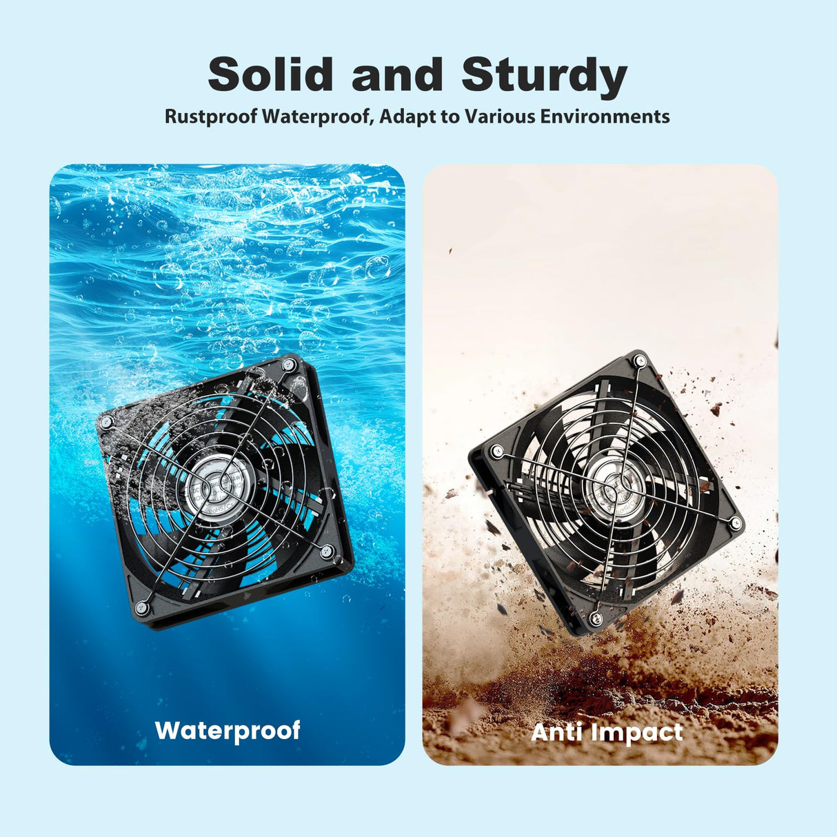 ZIZIWIN 5.5" Solar Chicken Coop Fan 3 Kit, 30W Solar Powered Greenhouse Fan, Solar Exhaust & Intake Fans Outdoor Waterproof, for Outside Shed Doghouse Ventilation Air Circulation Cooling, No Battery