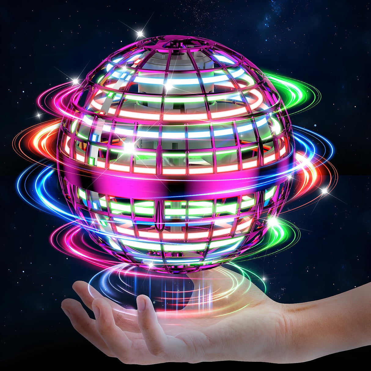 2025 AI Flying Orb Ball Toys, Hand Controlled Boomerang Hover Ball, Mini Drone Cosmic Globe Fidget Spinning Kids Adults Outdoor Fly Toy Christmas Birthday Gift for Boys Girls 6 7 8 9 10+ Year Old