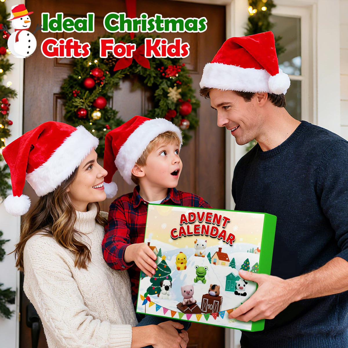 Advent Calendar 2026 Animals Toys for Toddler Baby 1-3 Christmas Finger Puppets 12 Box House and Animals Montessori Educational Preschool for Boys and Girls Gifts