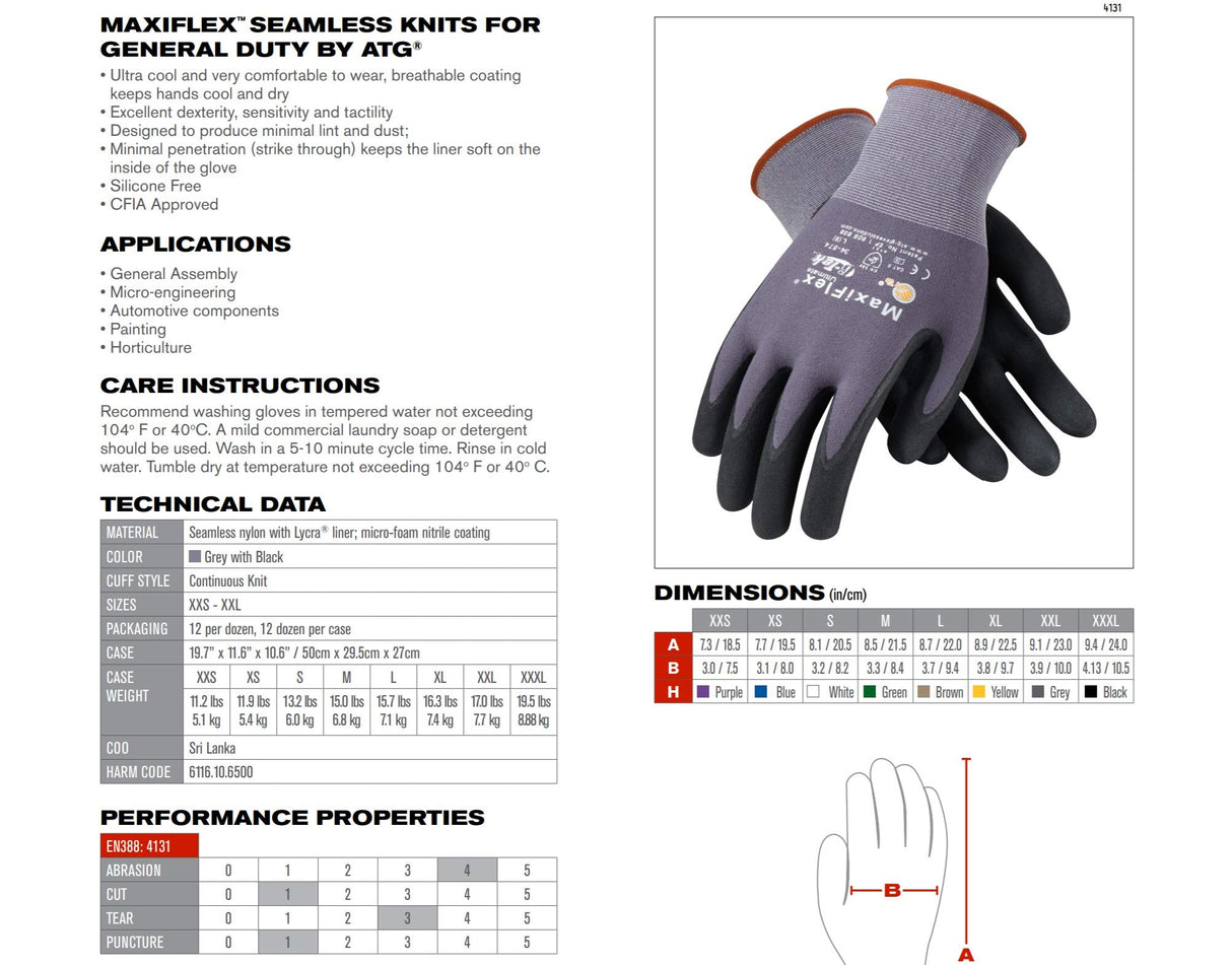 MaxiFlex 34-874 Ultimate Foam Nitrile Palm Coated Gloves, Gray, SMALL (Pack of 3 - Pairs)