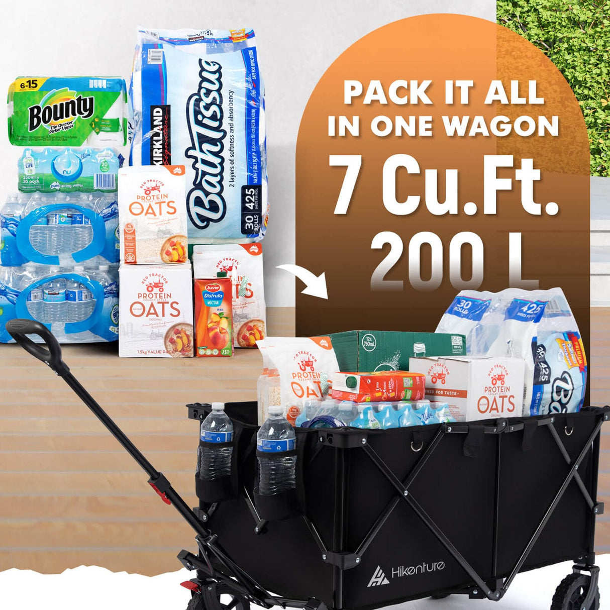Hikenture Wagons Carts Foldable 330LBS, Heavy Duty Collapsible Wagon