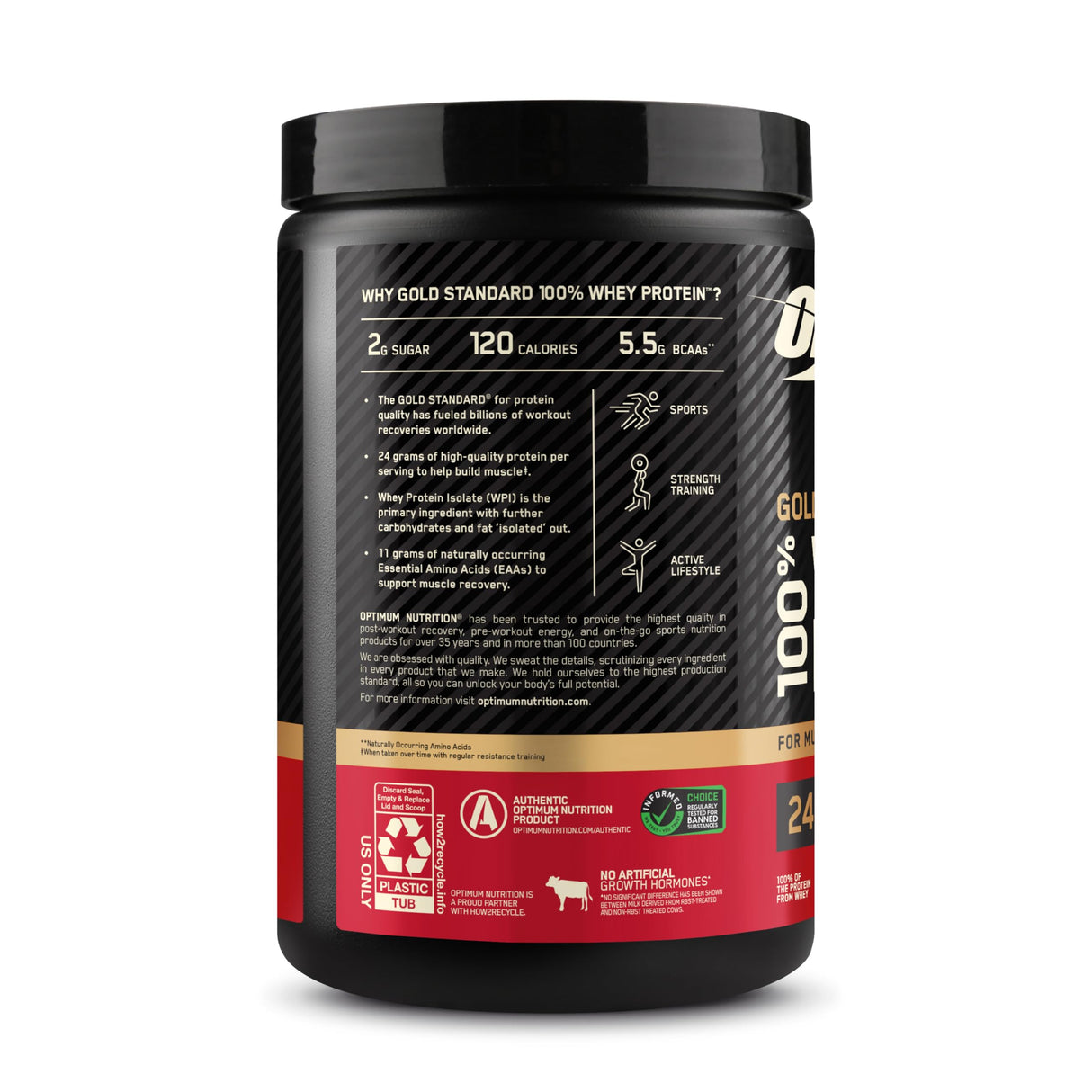 Optimum Nutrition Gold Standard 100% Whey Protein Powder, Cinnamon Roll, 1 Pound (Pack of 1)