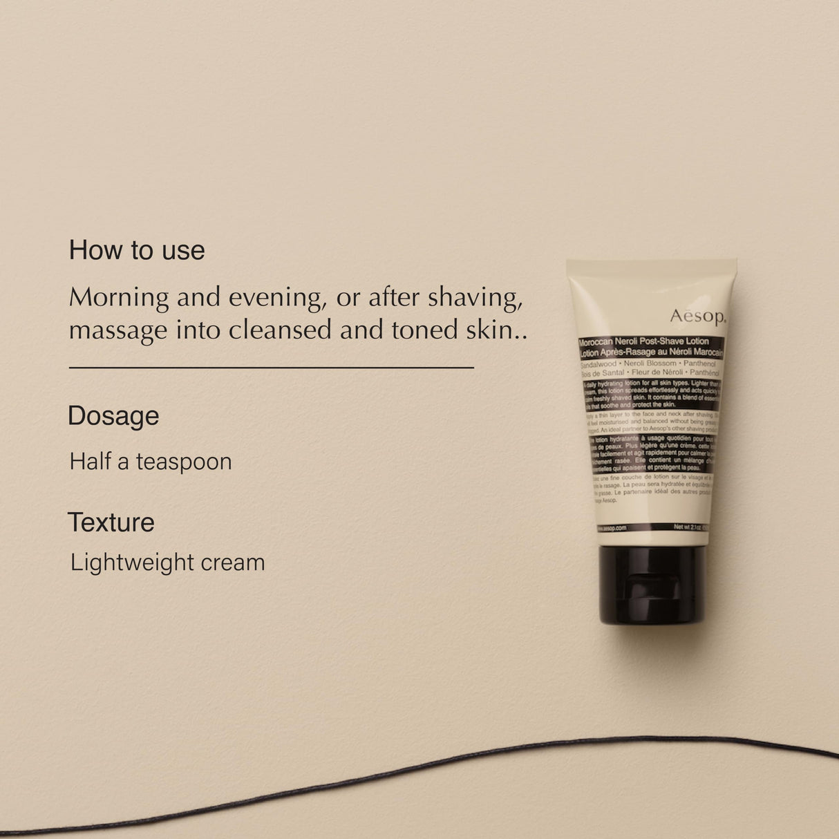 Aesop Moroccan Neroli Post Shave Lotion | Unisex Daily Hydrating Lotion Boosted With Botanical Oils | Balance Skin While Reducing Irritation and Aggravation | 2oz / 60mL