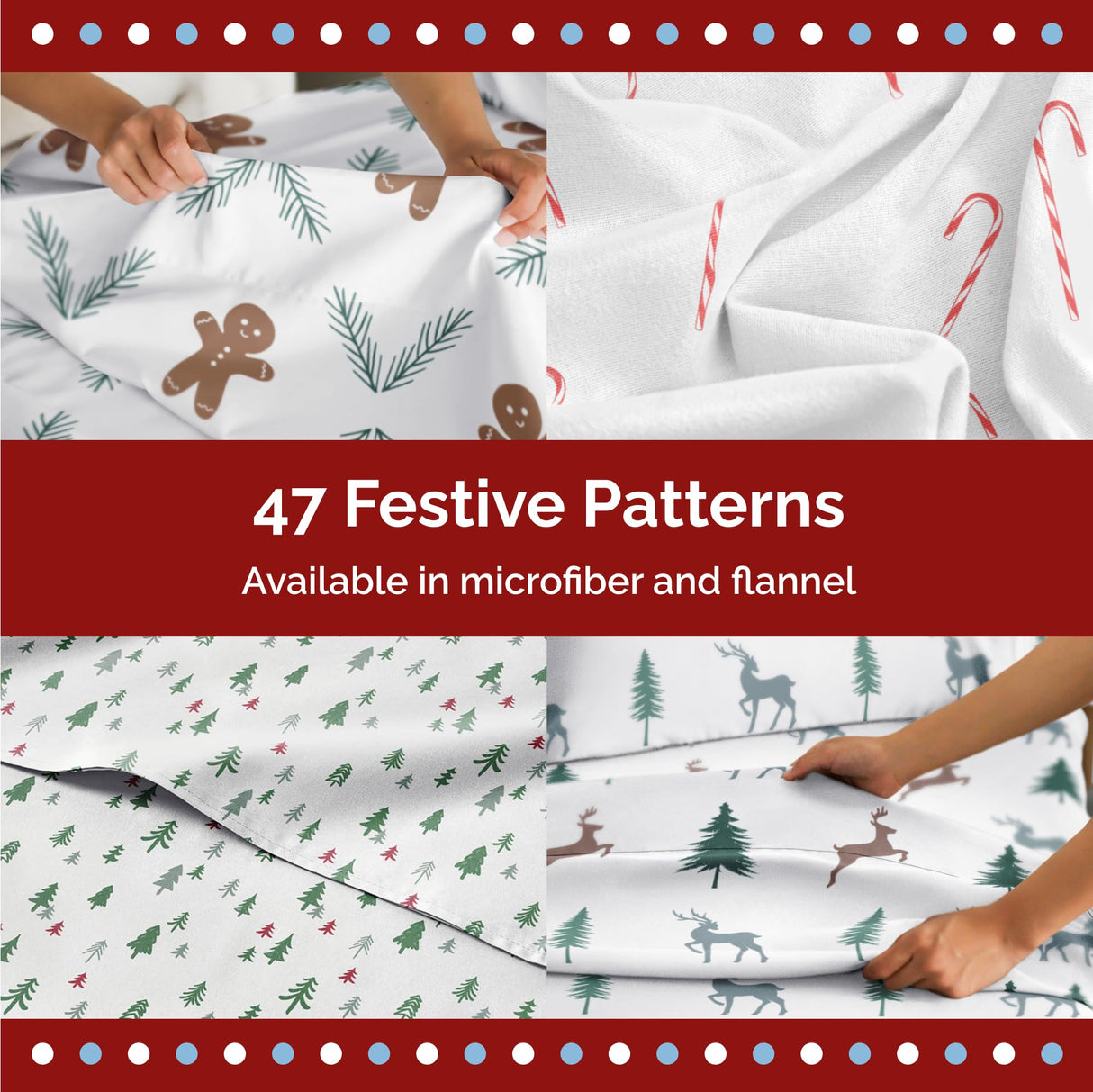 King Christmas Trees Sheet Set - Holiday Xmas Pattern Bedding Set - Deep Pockets - Snug Fit - 4 Piece - Wrinkle Free & Easy Care - Comfy Festive Winter - Holiday Sheets for Women, Men, Kids & Teens