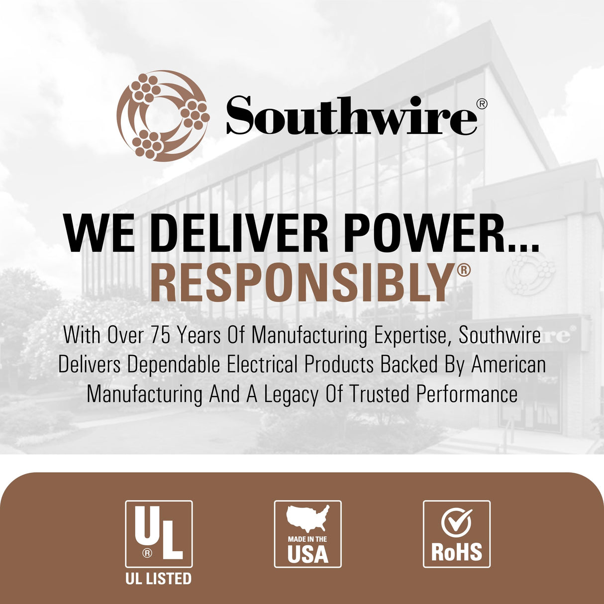 SOUTHWIRE Company #28827455 250' 14/2 W/G NM Indoor Cable, for Dry Location, Compatible with Standard Electrical Devices