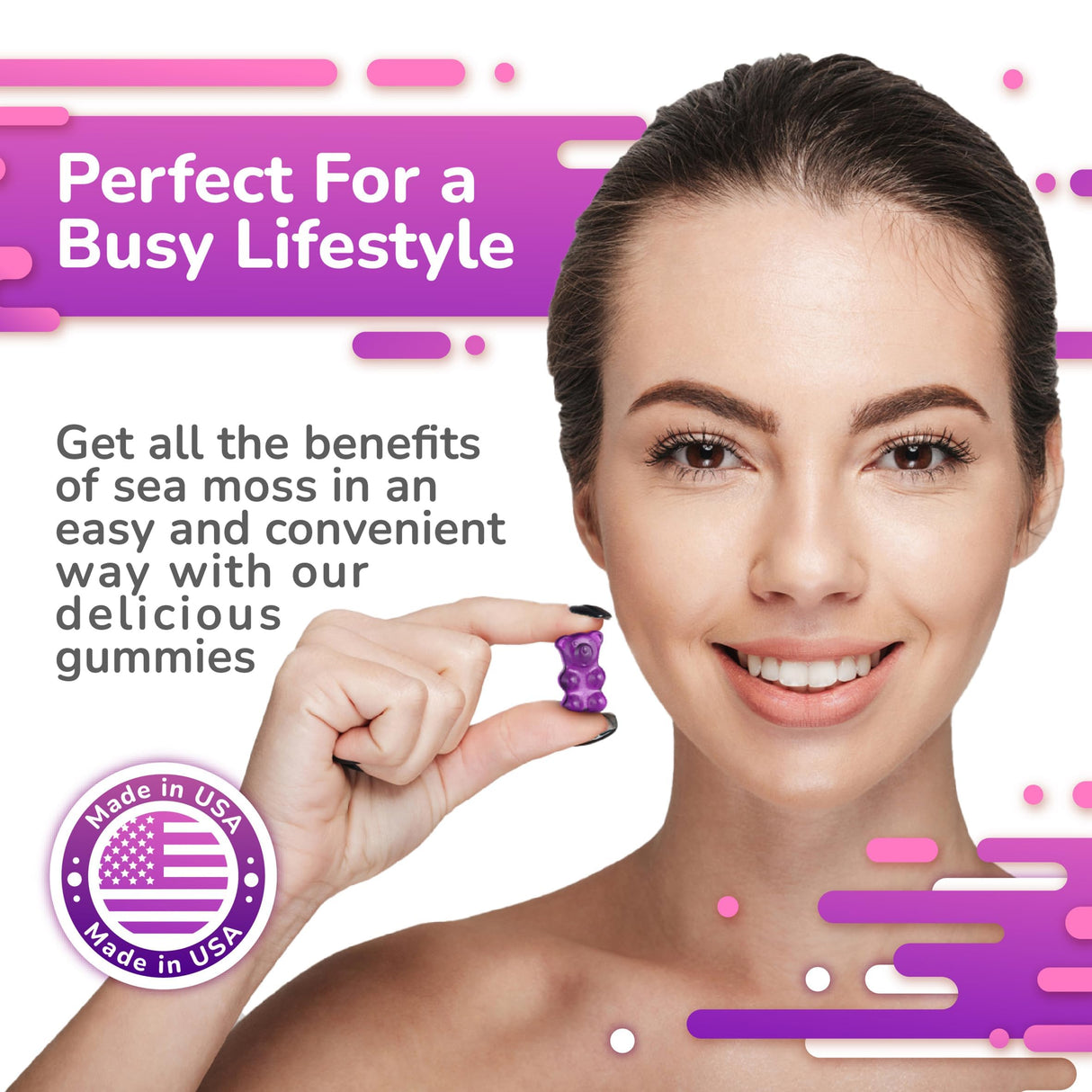 TrueSeaMoss Sea Moss Gummies, Contains Irish Sea Moss, Extract, Burdock Root, Bladderwrack, Seamoss Gel Gummies for Immune Support, Energy (60 pcs Pack of 2, SeaMoss and Elderberry)