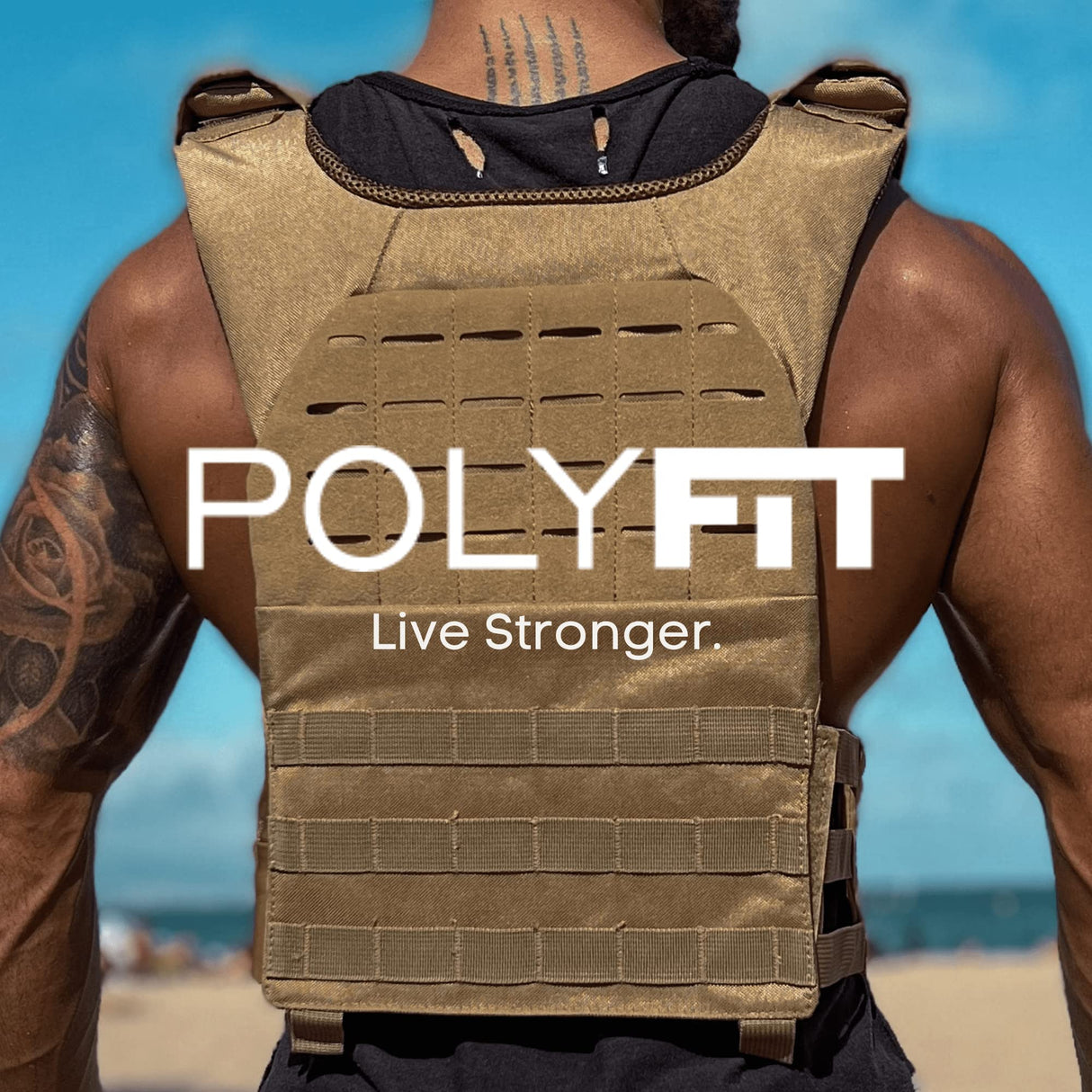 Polyfit (Fortify) Weighted Vest for Strength and Endurance Training, Fitness Workouts, Running, WODs - CAMO