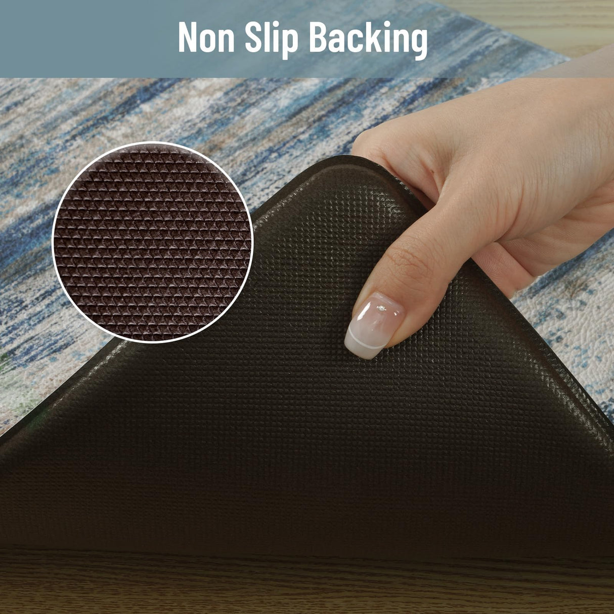 KIMODE Christmas Anti Fatigue Kitchen Mats for Floor 2 Piece, Blue Grey Farmhouse Kitchen Rugs 17"x47"+17"x29", Non Slip Waterproof Kitchen Floor Mats, Standing Mats for Laundry Office Sink Desk