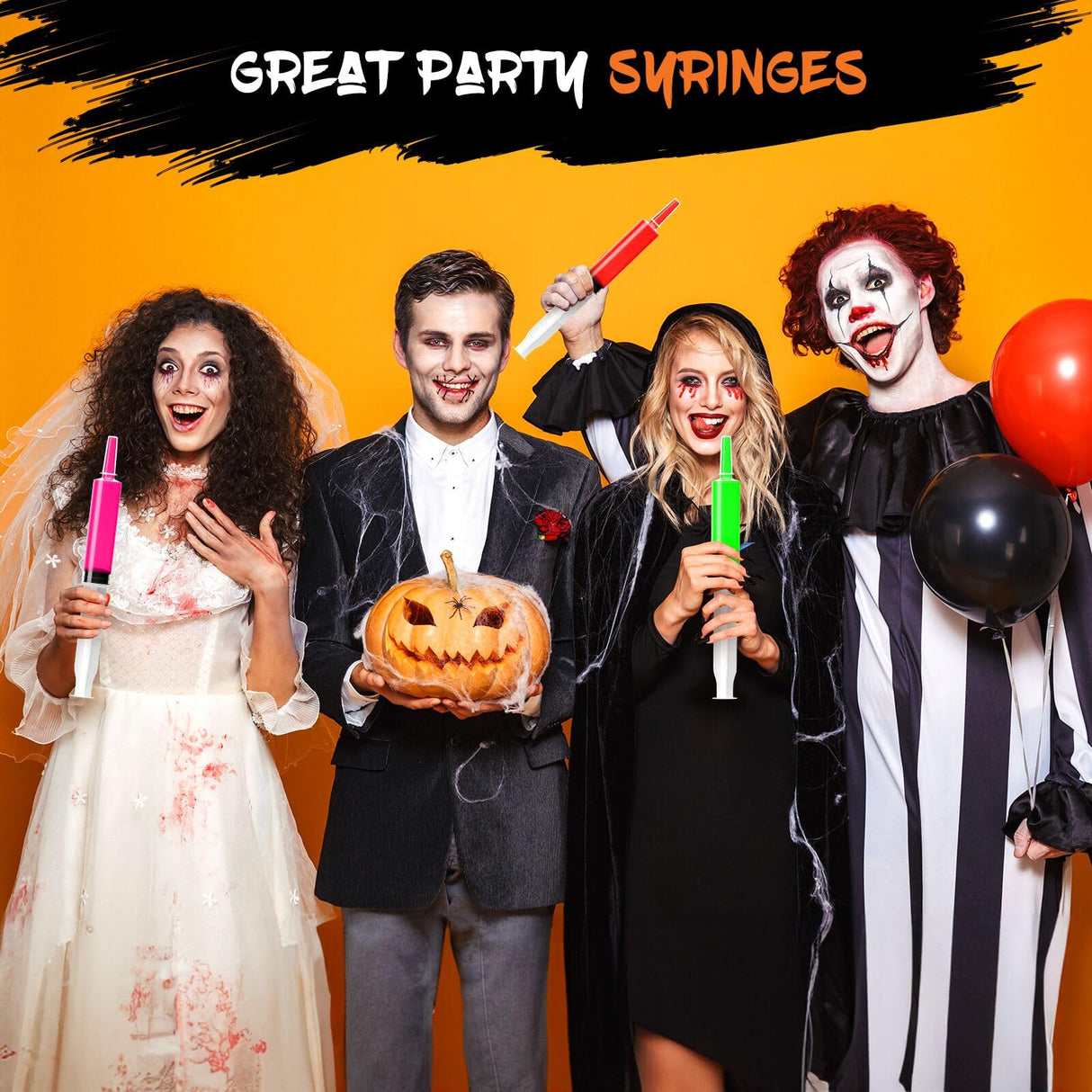 60 Pack Jello Shot Syringes - 30ml/1oz Plastic Syringe with Tip Cap for Liquid BPA-Free, Capacity Resuable Jelly Shot Suringes for Halloween Christmas Thanksgiving Party