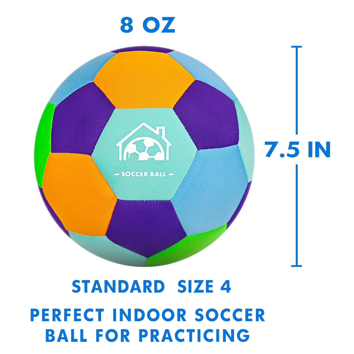 Soft Indoor Soccer Balls Size 4 - Kids Soccer Ball for Inside House and Yard - Fun Soccer Gifts for Kids Boys Girls Dribble Juggling Skills Practicing Birthday Easter Christmas (Blue, Size 4)