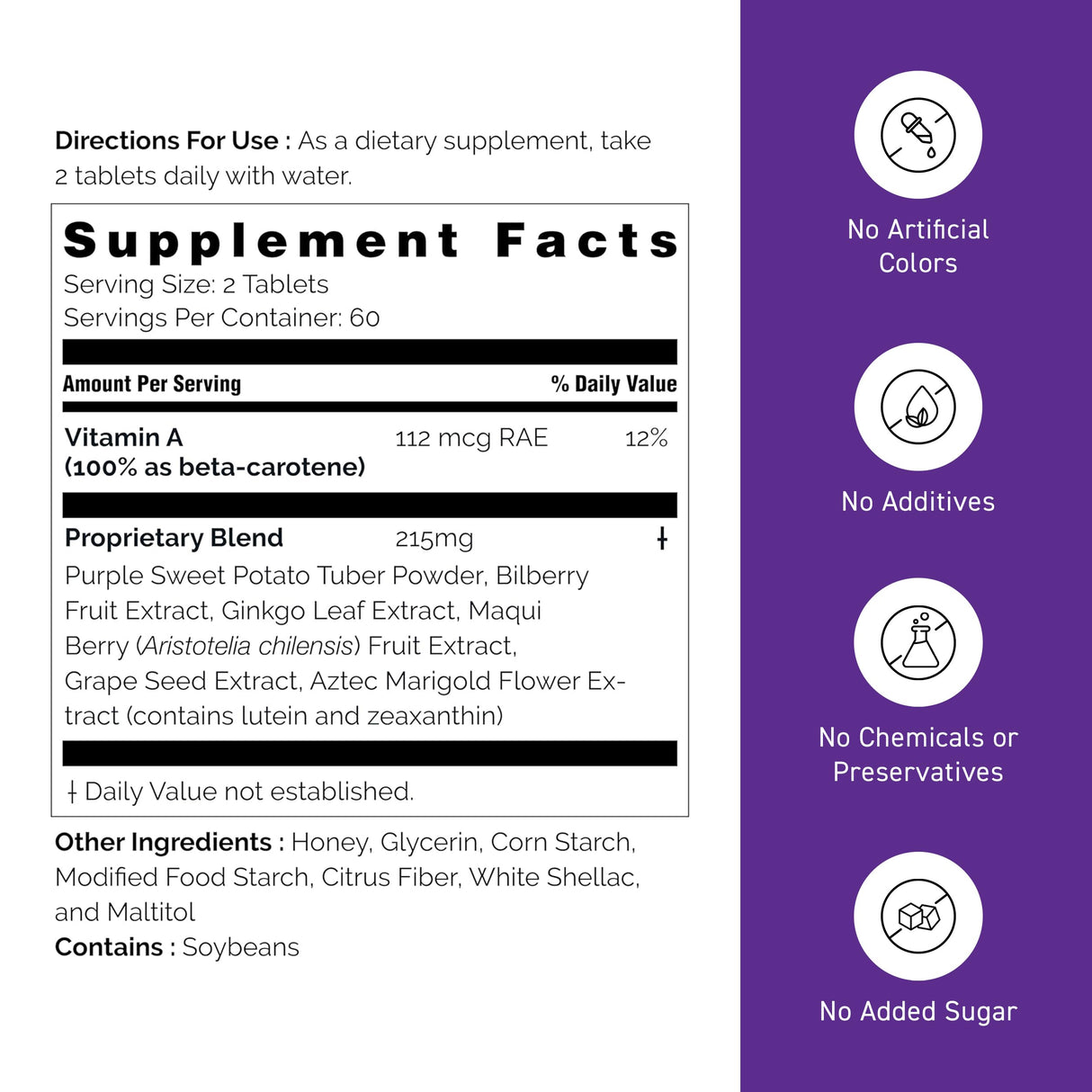 Umeken Eye Clear Dietary Supplement, Blueberry Extract, Lutein, Zeaxanthin, Ginkgo, Vision Supplements for Adults, Eye Vitamins, 2 Months Supply, 120 Tablets, Pack of 120