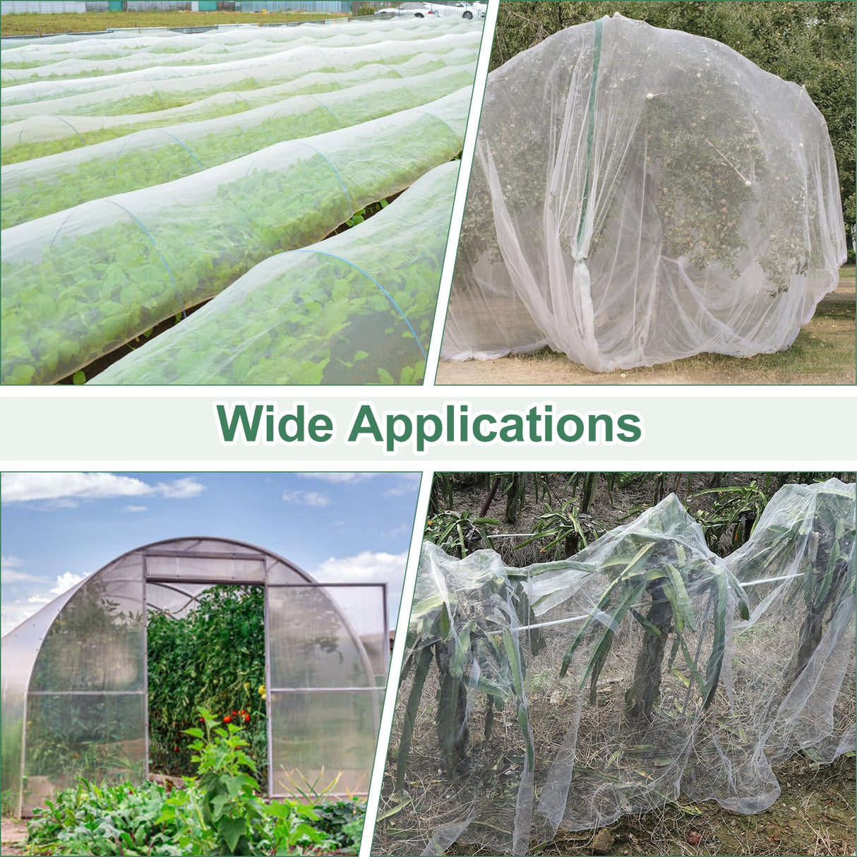 Garden Netting Pest Barrier 10 x 50FT Garden Mesh Netting Insect Netting Garden Neting for Raised Beds Garden Insect Barrier Plant Mesh Cover for Vegetable Flowers Fruits Plants Greenhouse