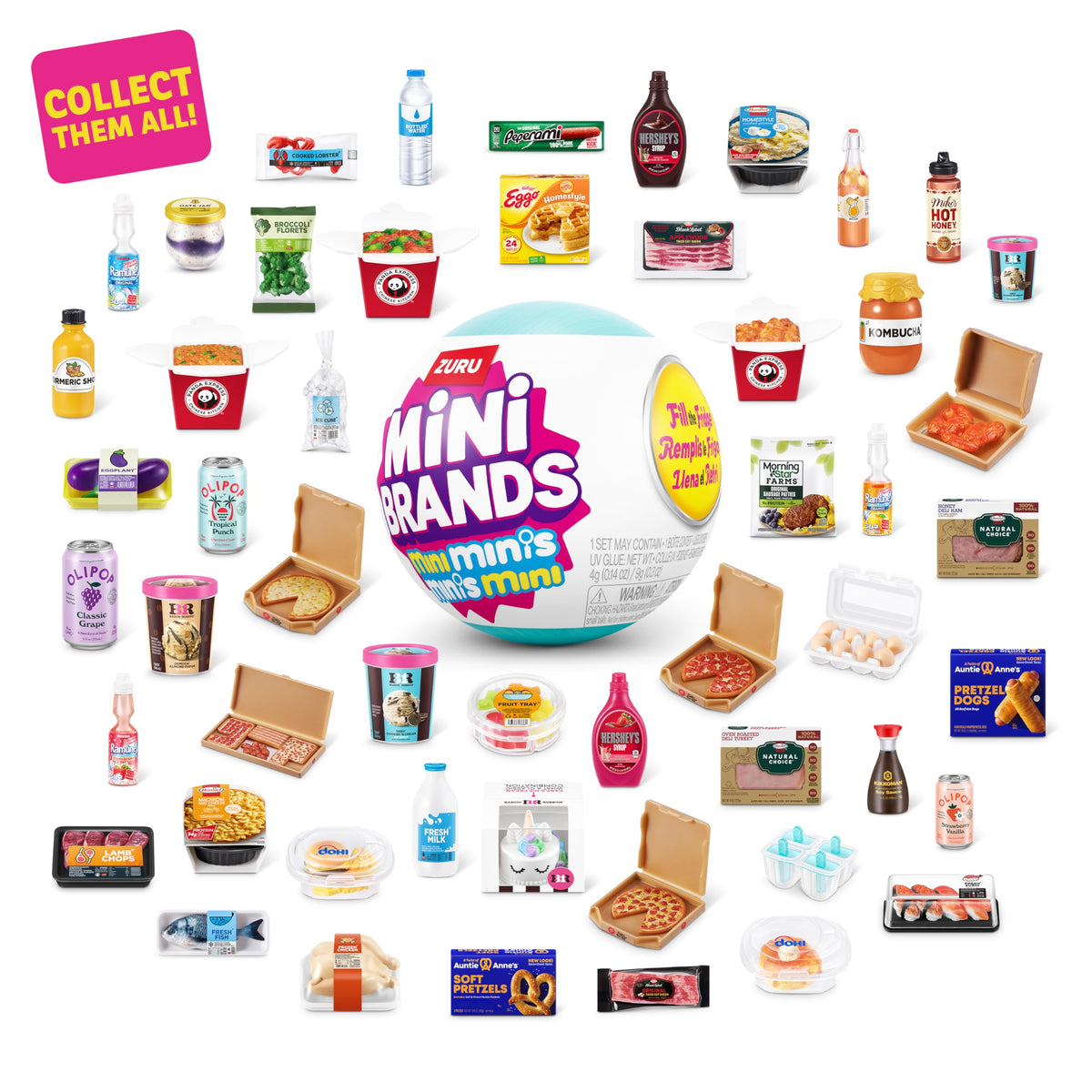 Mini Brands Fill the Fridge Mini Minis Series 1 by ZURU, Collectible Miniature Toy, (2 Capsules)