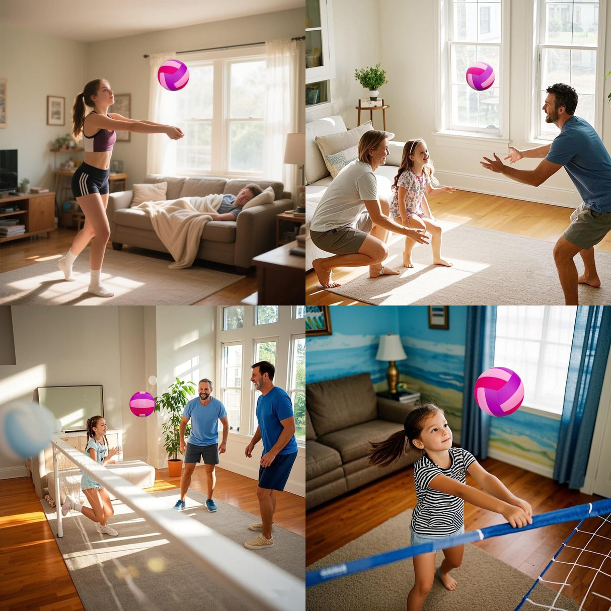 AceVernine Soft Indoor Volleyballs for Practicing Inside House and Yard, Safe and Silent Volleyball for Girls Kids Youth Beginners Training Birthday Christmas Easter Gifts