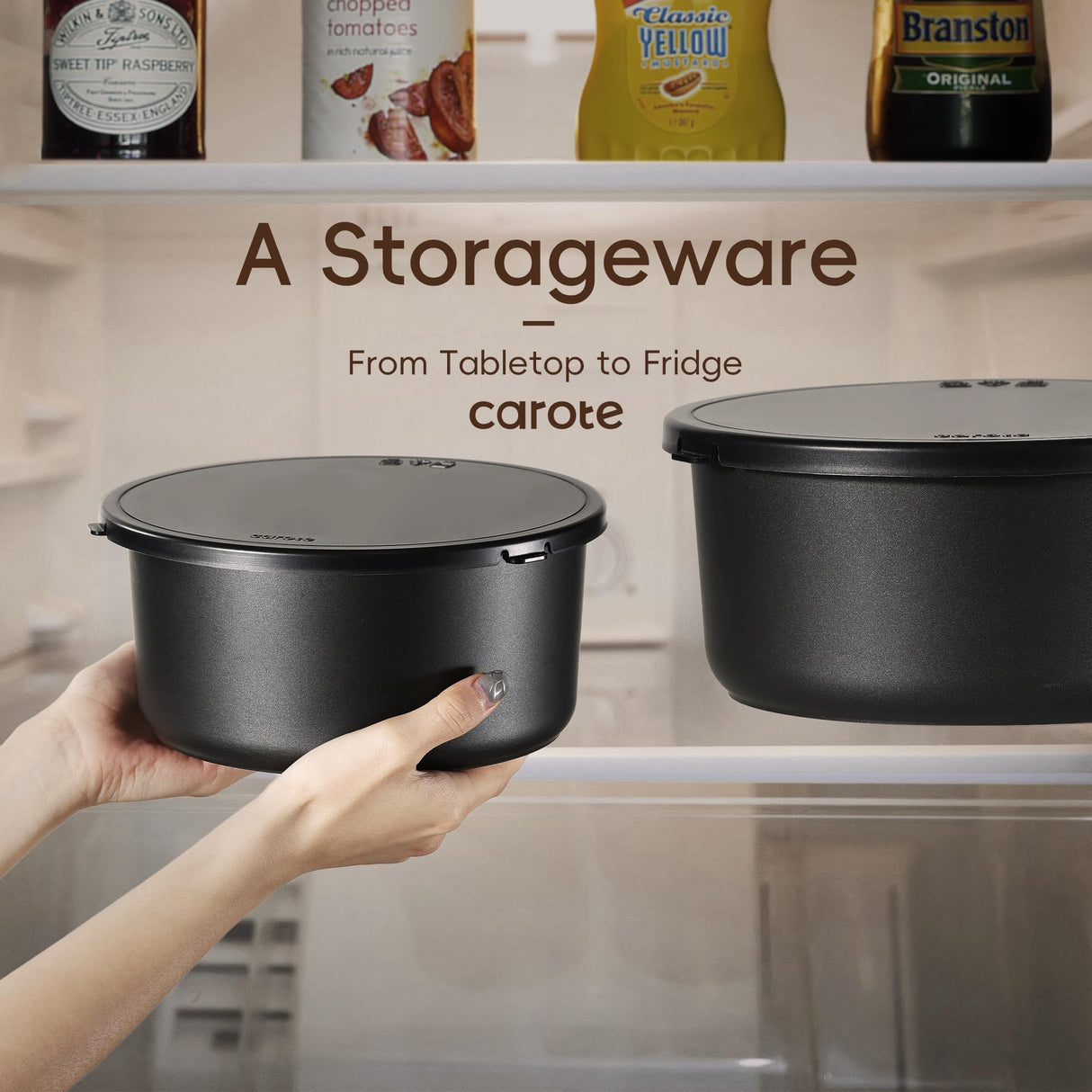 CAROTE 17pcs Pots and Pans Set, Nonstick Cookware Set Detachable Handle, Induction Kitchen Cookware Sets Non Stick with Removable Handle, RV Cookware Set, Oven Safe, Jet Black