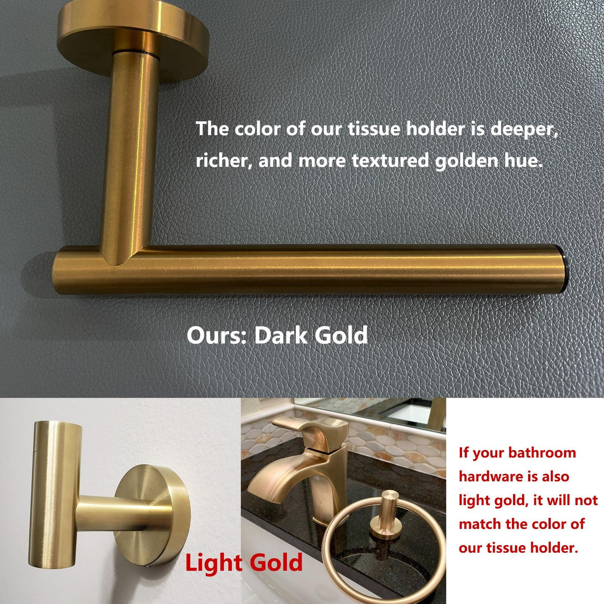 POKIM Toilet Paper Holder Matte Black and Gold, Metal Bathroom Rotating Paper Roll on Wall Mounted with Lock, SUS 304 Stainless Steel Mix Color Toilet TP Large Mega Roll Holder Classic