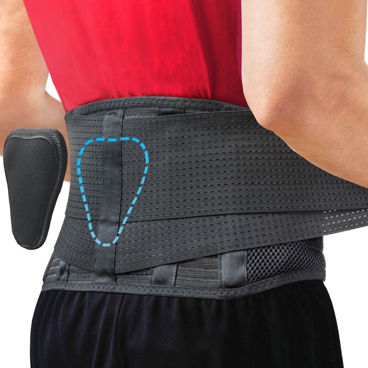 Sparthos Lumbar Support Belt - Immediate Relief from Back Pain, Sciatica, Herniated Disc - Adjustable Lower Back Waist Brace +Lumbar Pad - For Men & Women, Fits 63–73″ Waist (XXX-Large, Check Sizing)