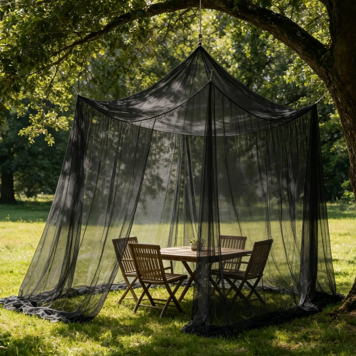 10'x10'x8.2' Outdoor Camping&Patio Mosquito Netting,Large Mosquito Netting with Hanging Ropes for Patio Camping Home Outdoor Travel (White)