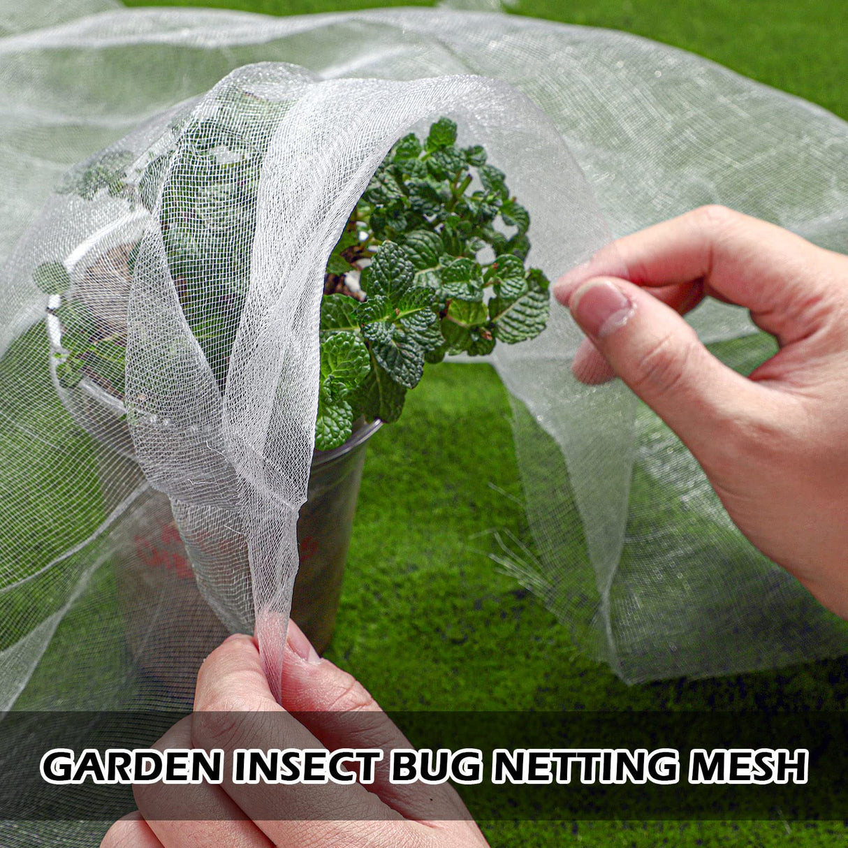 Hoolerry 20 x 25 ft Mosquito Netting Garden Netting for Raised Beds Ultra Fine Insect Net Large White Bird Mesh Barrier Greenhouse Row Cover Bug, Protect Vegetable Fruits Flowers Tree