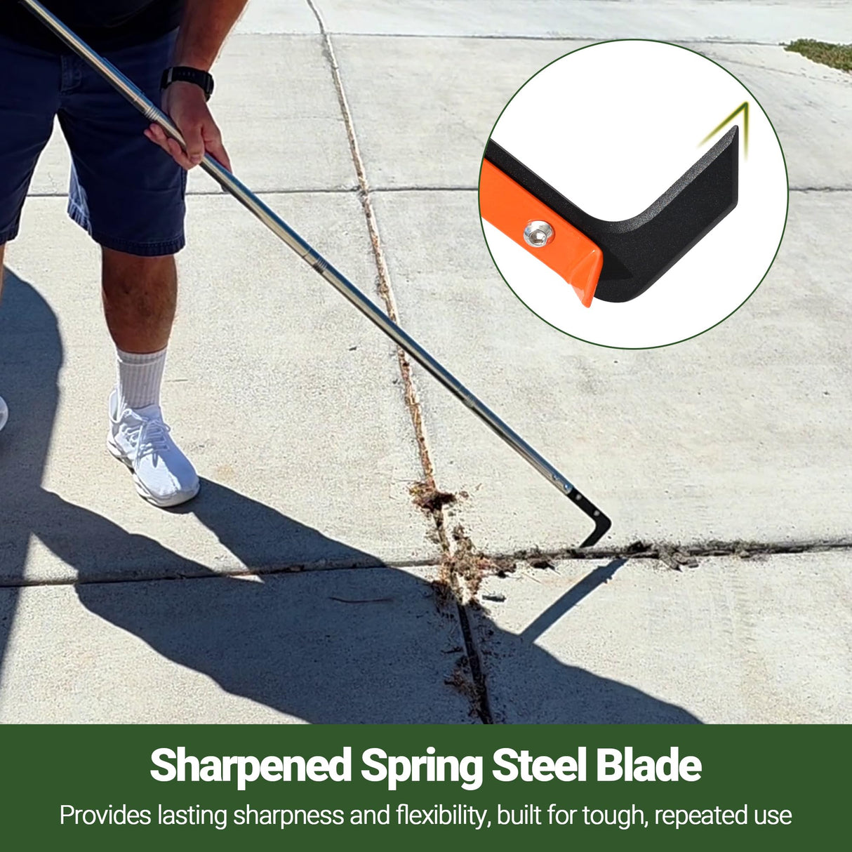 CKLT 58in Crack Weeder with Spring Steel L-Shaped Blade