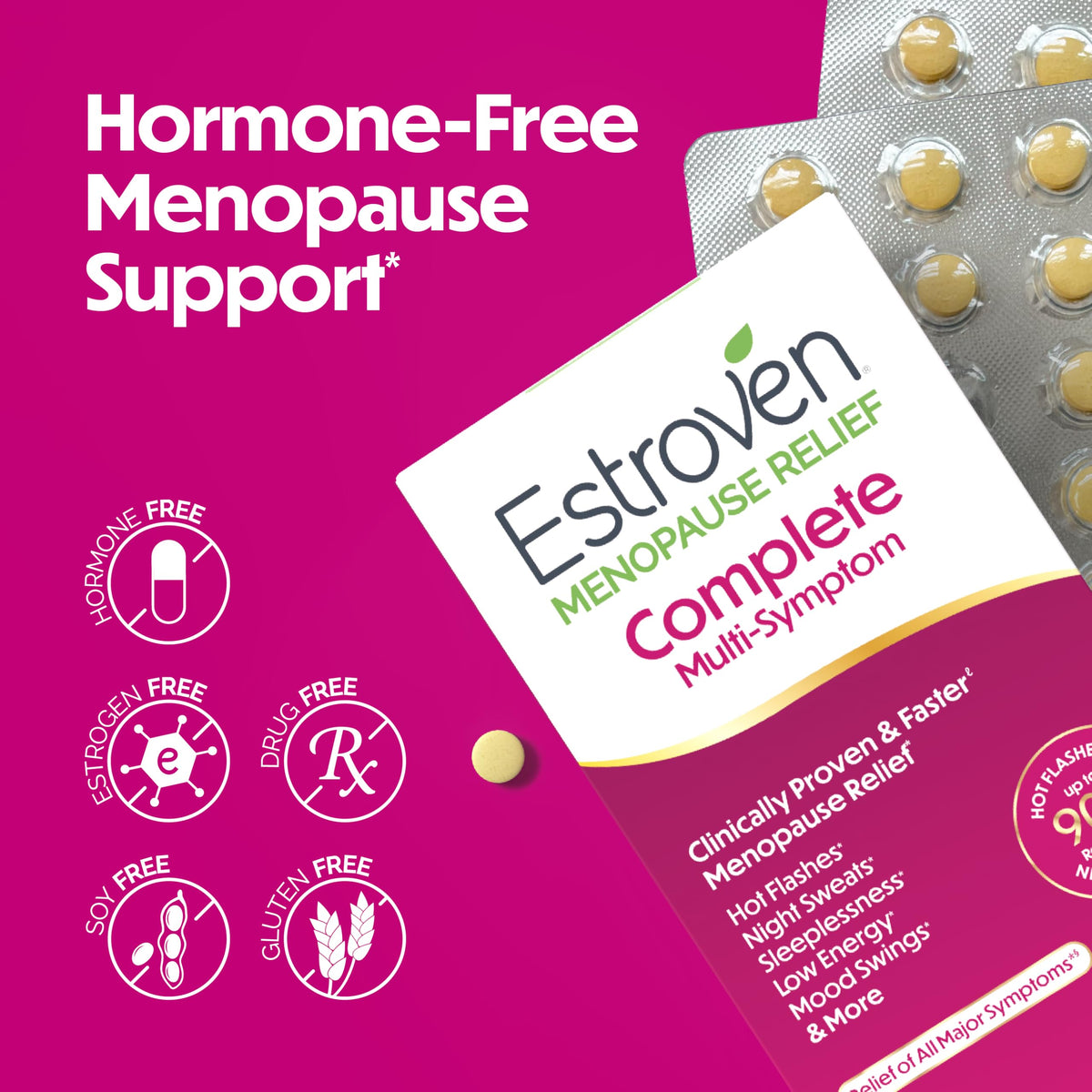 Estroven Complete Multi-Symptom Menopause Supplement for Women, 28 Count