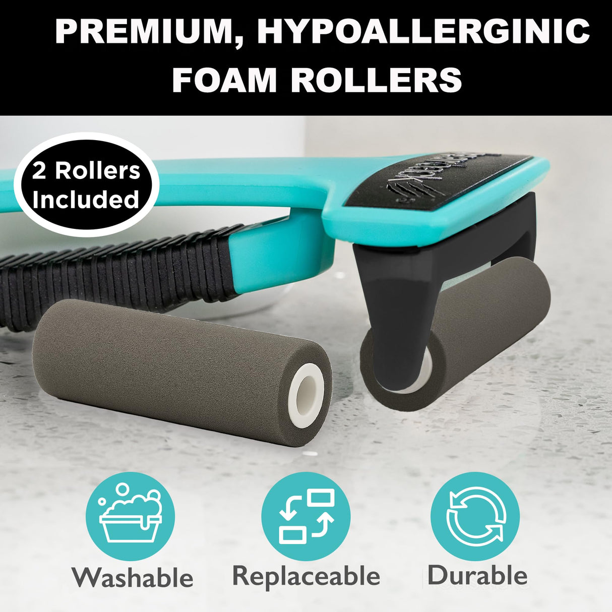 bearback Lotion Applicator for Back & Body – Apply Lotion, Cream, Sunscreen, Self Tanner, Medication, Ointment – Long Reach Folding Handle Roller – American Small Business (Teal)