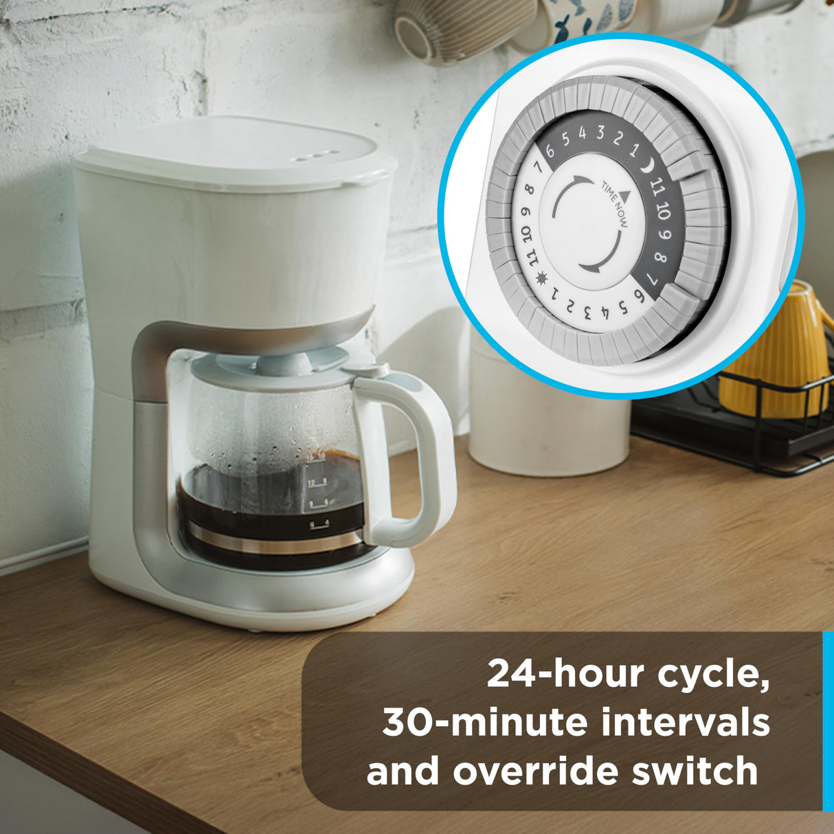GE 24‑Hour Mechanical Outlet Timer Switch, Dual Grounded Plug‑in Control for Indoor Lighting, Lamps, Christmas Trees, Fans and Small Appliances (2 Pack), 46211