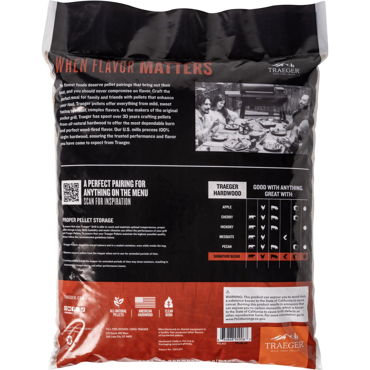 Traeger Signature Blend Wood Pellets for Pellet Grills & Smokers, 18 lb Bag